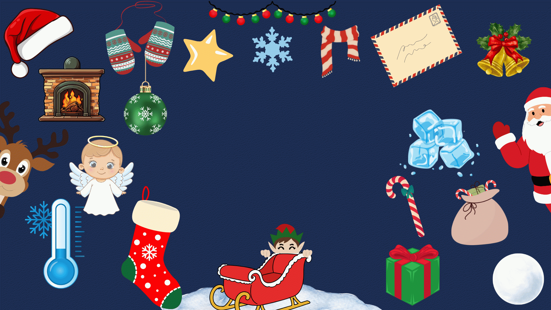 Christmas scene with hidden objects