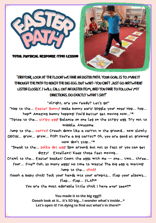 Easter Path: Interactive Total Physical Response (TPR) Lesson