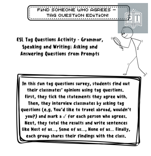 Find Someone Who Agrees – Tag Question Edition!