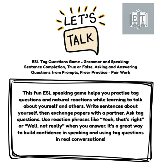 Let’s Talk – Tag Questions Game