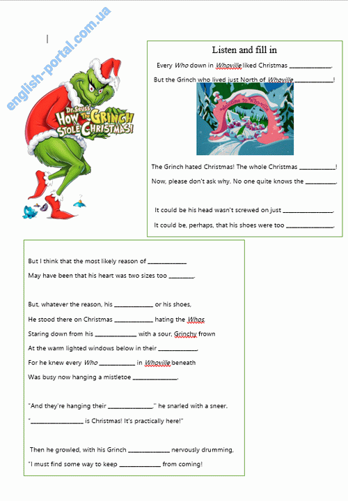 Download 1 How the Grinch Stole Christmas Worksheet