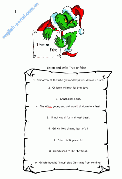 Download 2 How the Grinch Stole Christmas True or False