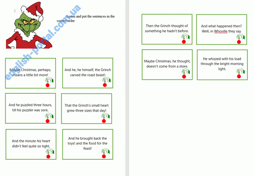 Download 7 How the Grinch Stole Christmas Put the Sentences in the Correct Order