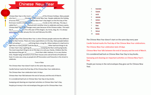 Download Chinese New Year 1 Worksheet