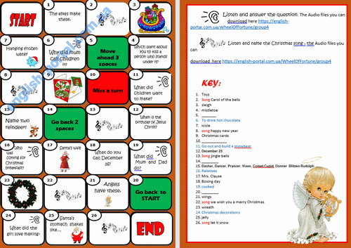 Download Christmas Board Game Worksheet