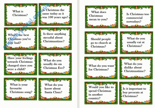 Download Christmas Discussion Worksheet