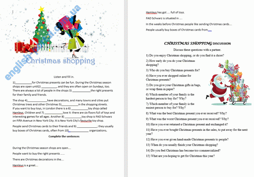 Download Christmas Shopping Worksheet