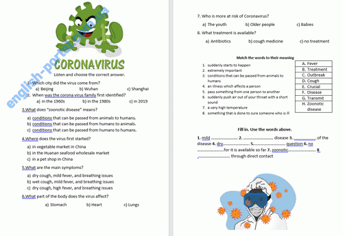 Download Coronavirus Worksheet