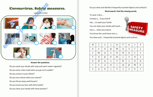 Download Coronovirus. Safety Measures Worksheet
