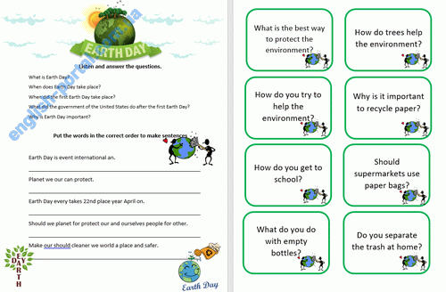 Download Earth Day Worksheet