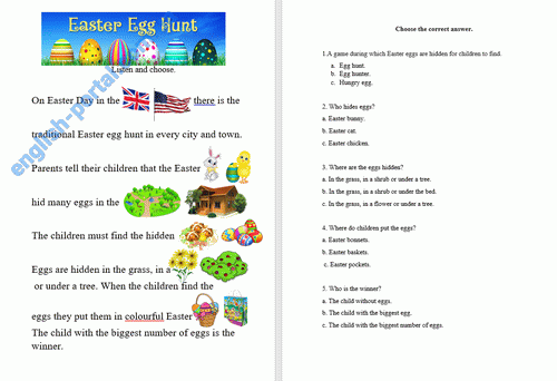 Download Easter Egg Hunt Worksheet