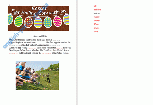 Download Easter Egg Rolling Worksheet