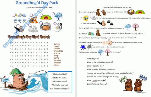 Download Groundhog Day Pack 2 Worksheet