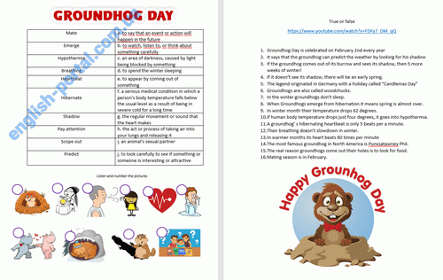 Download Groundhog Day Pack 3 Worksheet