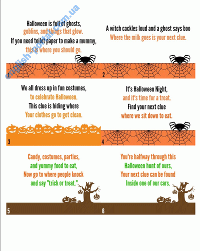 Download Halloween Scavenger Hunt Clues Numbered