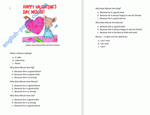 Download Happy Valentine`s Day Mouse Worksheet
