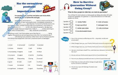 Download Has the Coronavirus Pandemic Impacted Your Life Worksheet