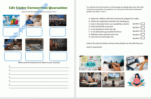Download Life Under Coronavirus Quarantine Worksheet