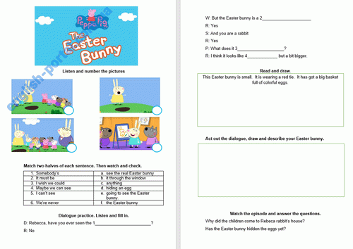 Download Peppa Easter Bunny Worksheet