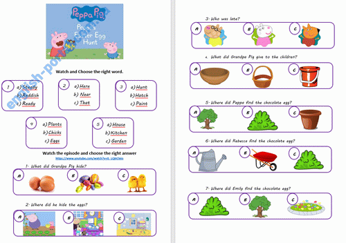 Download Peppa`s Easter Egg Hunt Worksheet