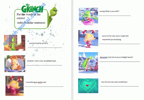 Download The Grinch Make Sentense Worksheet