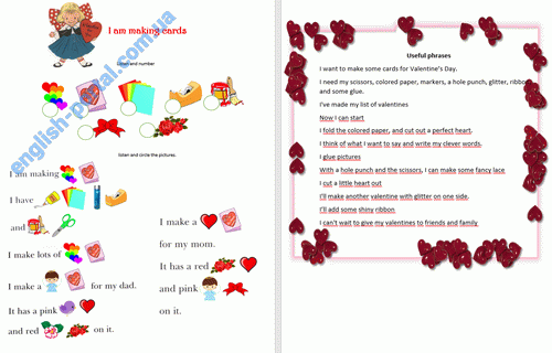 Download Valentine`s Cards Worksheet