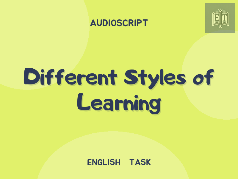Different Styles of Learning