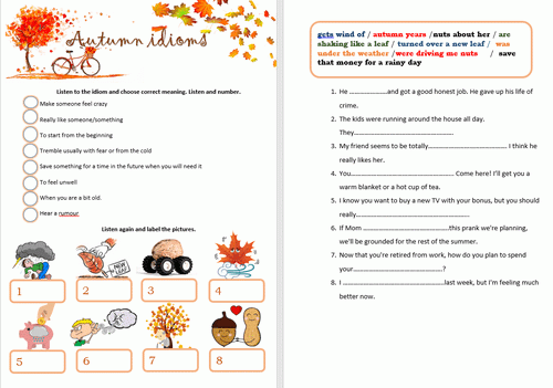 Download Autumn Idioms Worksheet