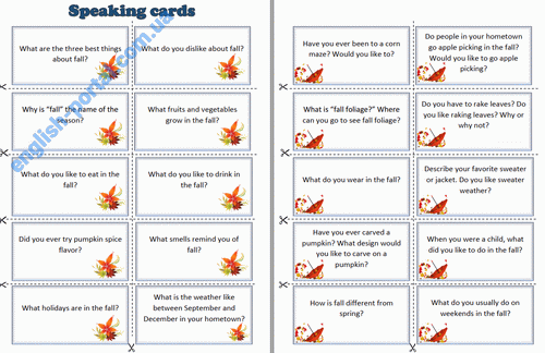 Download Autumn Speaking Cards