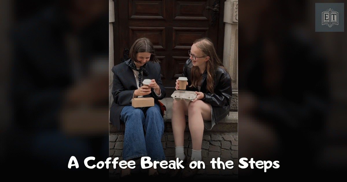 A Coffee Break on the Steps