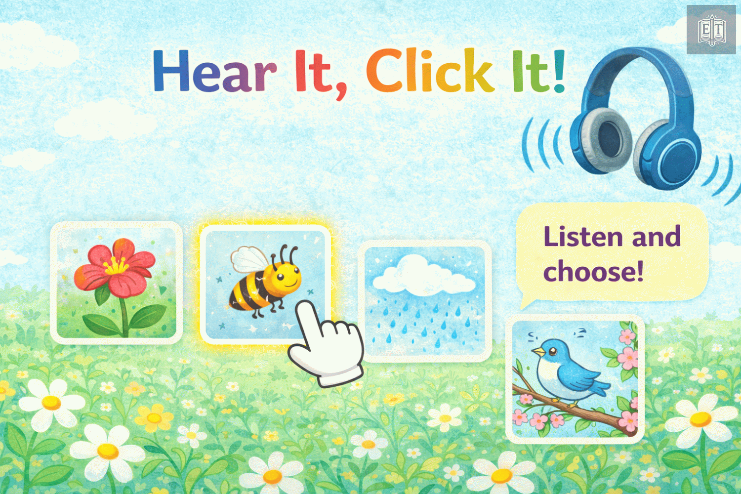 Hear It, Click It! | I See Spring Listening Activity for Kids