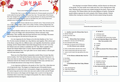 Download Chinese New Year Celebration Worksheet