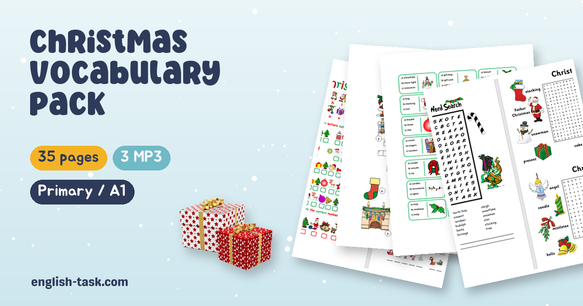 Christmas Vocabulary Pack: Printable ESL Activities