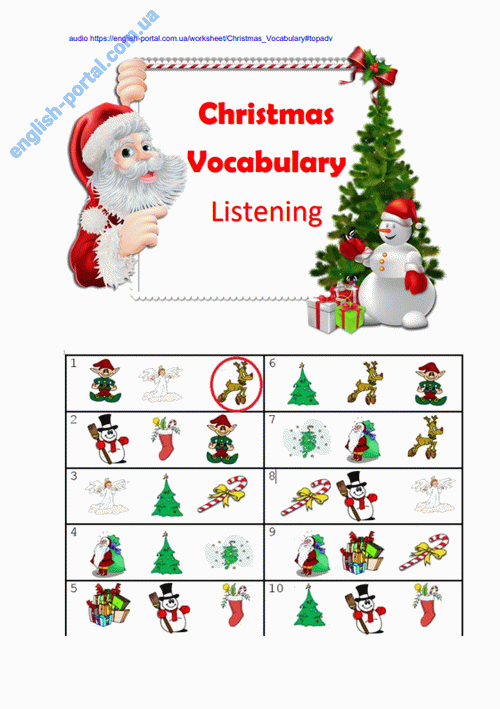 Christmas Vocabulary Pack Worksheet