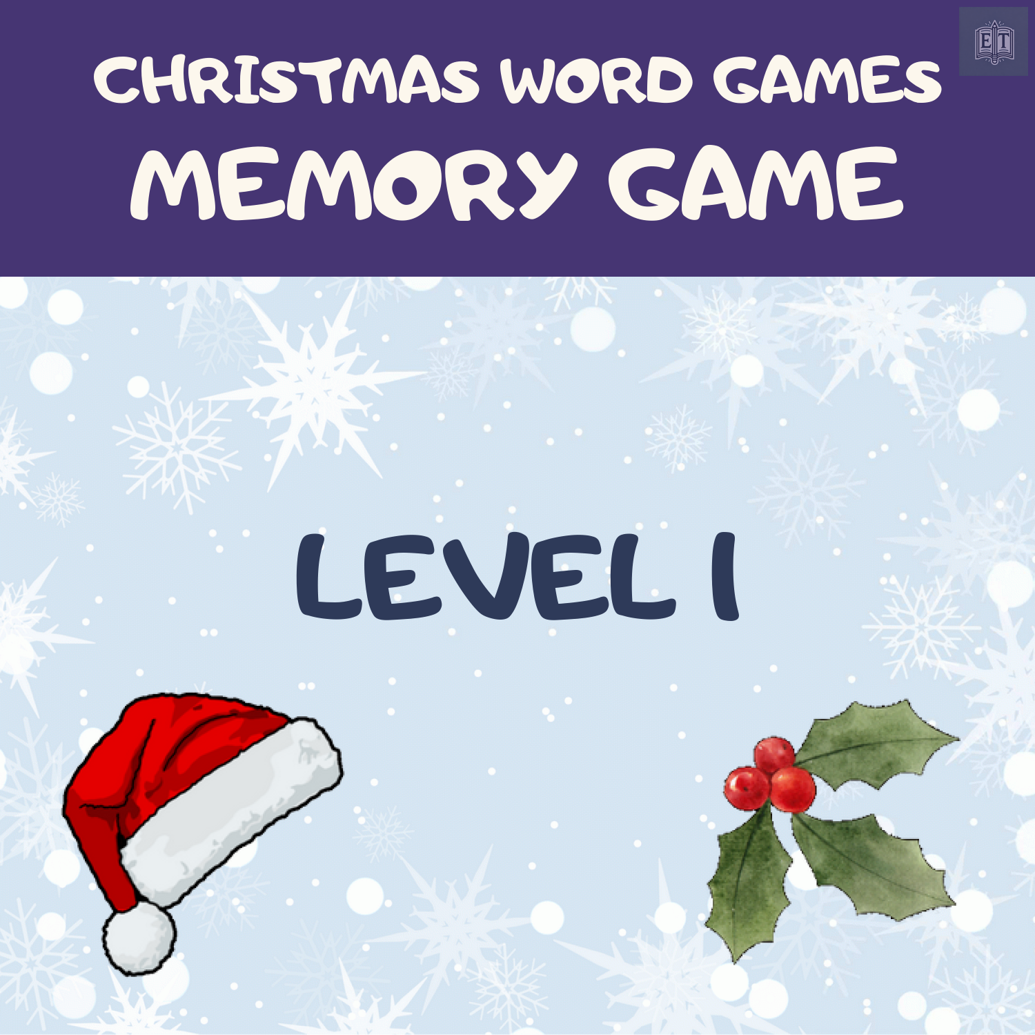 Christmas Word Games – Memory Game, Level 1