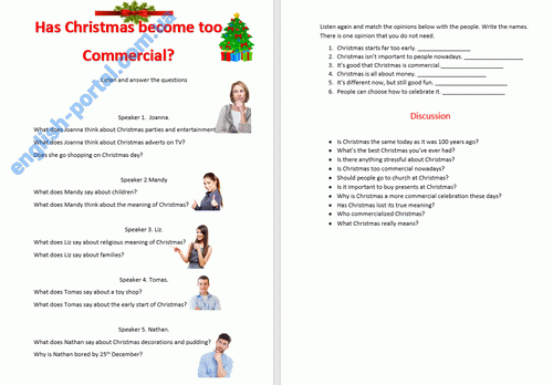 Download Commercial Christmas Worksheet