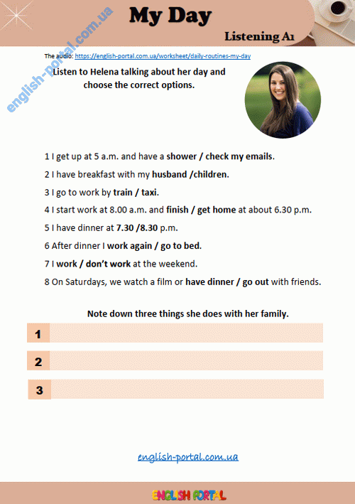 Download Daily Routines - My Day Worksheet