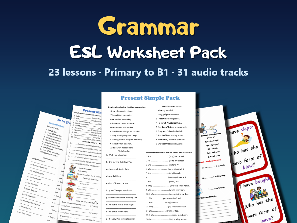 ESL Grammar Worksheet Pack