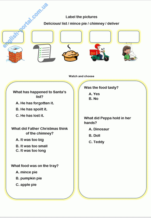 Download Father Christmas in our House Worksheet