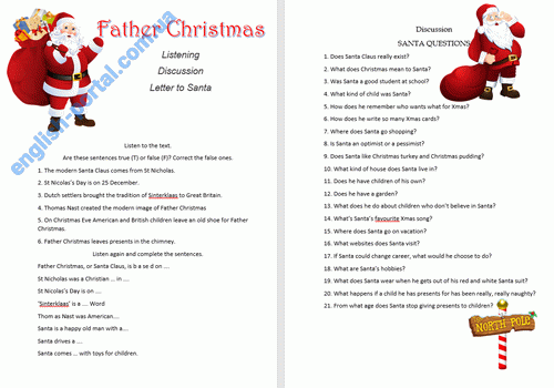 Download Father Christmas Worksheet