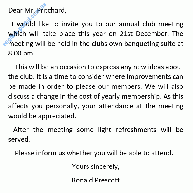 Download Sample Letter - Formal Letter of Invitation