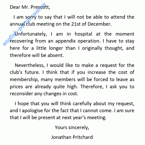 Download Sample Letter - Formal Refusing an Invitation