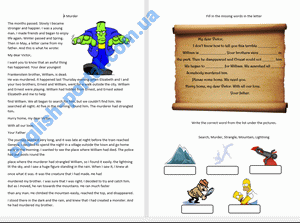 Download Frankenstein Murder Worksheet