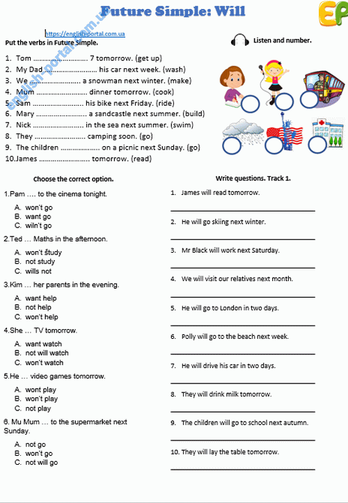 Download Future Simple Worksheet .pdf
