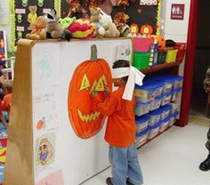 Pin the nose on the pumpkin