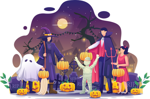 Children trick-or-treating