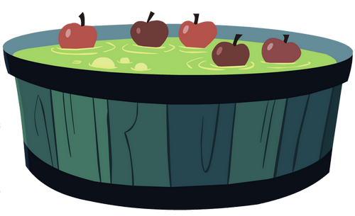 Apples in a tub of water