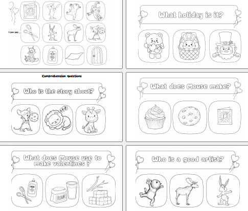 Happy Valentine’s Day, Mouse! Black & White Worksheets