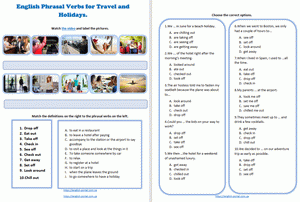 Download Holidays and Travel Phrasal Verbs Worksheet