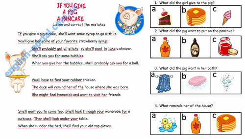Download If You Give a Pig a Pancake Worksheet Img